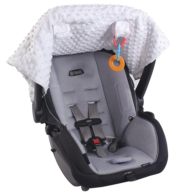 Hudson Baby Unisex Baby Reversible Car Seat and Stroller Canopy, Black Plaid, One Size (Pack of 2)