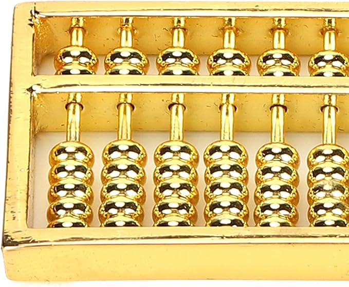 GLOGLOW Chinese Ancient Abacus, 1.8x1in Mini Brass Abacus 9 Gears Chinese Math Calculating Tool Educational Learning Kids Adult Collection