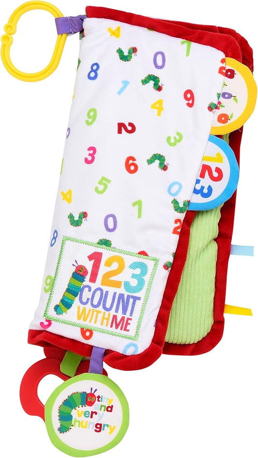 Baby Starters The Very Hungry Caterpillar Sensory Interactive Blanket with 6 Multi-Sensory Features and Travel Clip, Count with Me Multicolored Print, 14 inch, Eric Carle