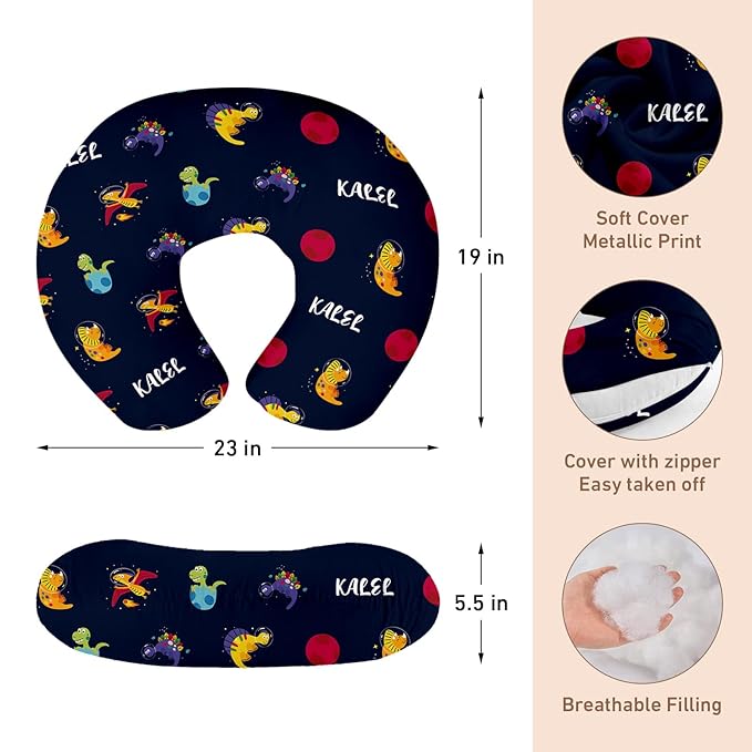 Custom Name Car Seat Canopy - Baby Car Seat Covers, Infant Stroller Cover, Black Dinosaur Print Carseat Canopy Christmas Birthday Gifts for Girls and Boys(27"x29")