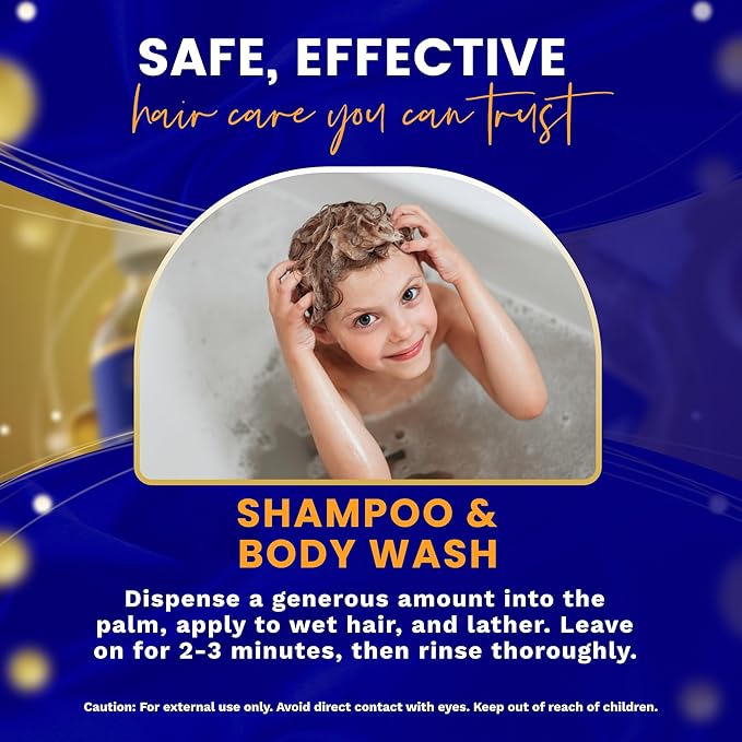 BABY HAIR - Blueberry Mineral Kids Shampoo/Body Wash, Sulfate-Free Kids Tearless Shampoo and Body Wash, Shampoo For Kids with Blueberry & Strawberry Oil and Aloe Vera, No Tears Shampoo, 10 fl.oz.