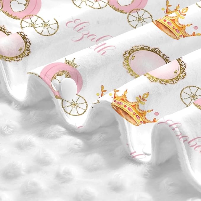 Personalized Baby Car Seat Canopy for Baby Girls, Custom Name Princess Crown Baby Car Seat Covers for Babies, Opening Minky Nursing Breastfeeding Cover for Infant, Carseat Canopies for Newborn