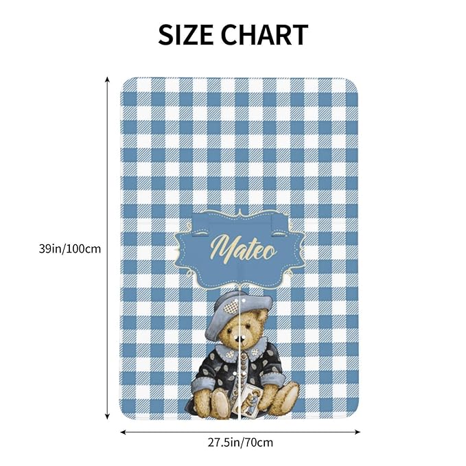Cute Bear Custom Name Baby Car Seat Cover – Personalized Nursing Cover for Breastfeeding, Stroller Canopy, Privacy Infant Carseat Canopy, Soft Breathable Newborn Blanket for Boys