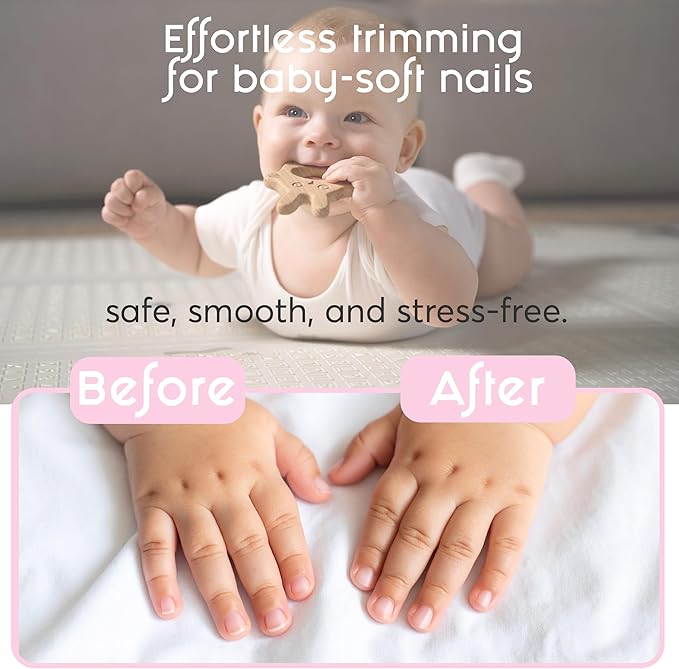 Elan Baby Electric Nail Trimmer, Baby Nail File, Safe + Easy Baby Nail File for Newborns, Infants & Toddlers, 6 Grinding Heads, Gentle Nail Care