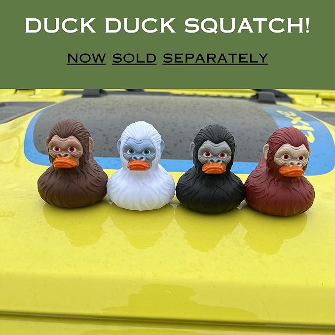 Bigfoot Rubber Ducks for Jeeps - Funny Jeep Ducks for Ducking - Unique Ford Bronco Accessories for Squatching - Cool Bigfoot Gifts - Sasquatch Toy Ducks for Cruise Ships - 3 inch (Reddish Brown, 1)