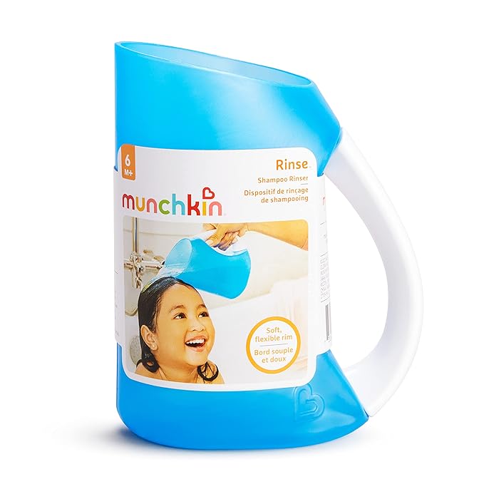 Munchkin® Duck™ Inflatable Baby Bathtub with White Hot® Heat Alert & Rinse™ Shampoo Bath Rinser, Blue