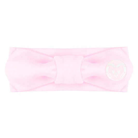Creative Knitwear Colorado State Rams Infant Girls Pink Solid Hair Knot Headband Embroidered Logo - Size Newborn - 4T