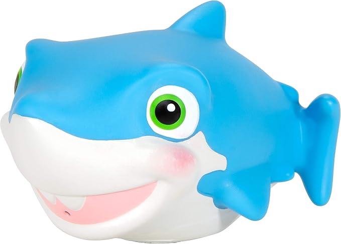 CoComelon Official Bath Squirters, Featuring JJ Character Toy (4” Tall) and 2 Sharks (4” Wide), Bath Time Fun Playset - Character Toys for Babies, Toddlers, and Kids