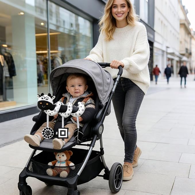 Multi-Use Baby Spiral Activity Toy – Spiral carseat Toy for Car Seat, Stroller,Play Gym, Keeps Baby Quiet, Easy Travel Solution