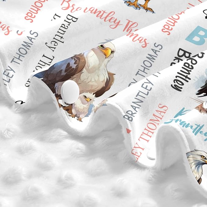 Custom Baby Car Seat Canopy Personalized Car Seat Covers with Name for Baby Boys Girls Customized Eagle Nursing Breastfeeding Cover Infant Carseat Canopies Newborn Minky Baby Blanket