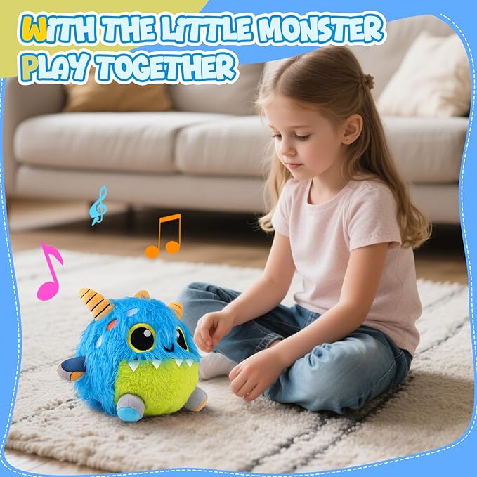 nicknack Toys for 1 2 3 Year Old Girls Boys Gifts, Crawling Monsters Baby Toys with Musical Sound, Toddler Interactive Sensory Plush Toys, Birthday Present Gifts for Kids 1 2 3 Years Old Boys Girls