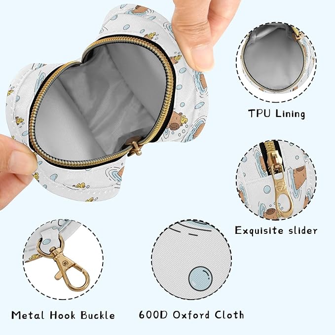 Capybara Duck Bubble Print Pacifier Holder Case for Diaper Bag Portable Travel Pacifier Storage Case with Clip Newborn Baby Pouch for Baby Boys Girls Purse Outdoor