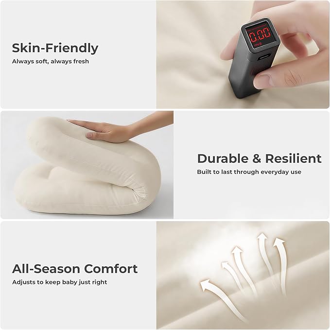 Baby Lounger for Newborn - Infant Lounger 0-24 Months with Lounger Cover, Adjustable Baby Nest Lounger, Breathable Fabric & 3D Support Newborn Lounger, Portable Newborn Essentials, White