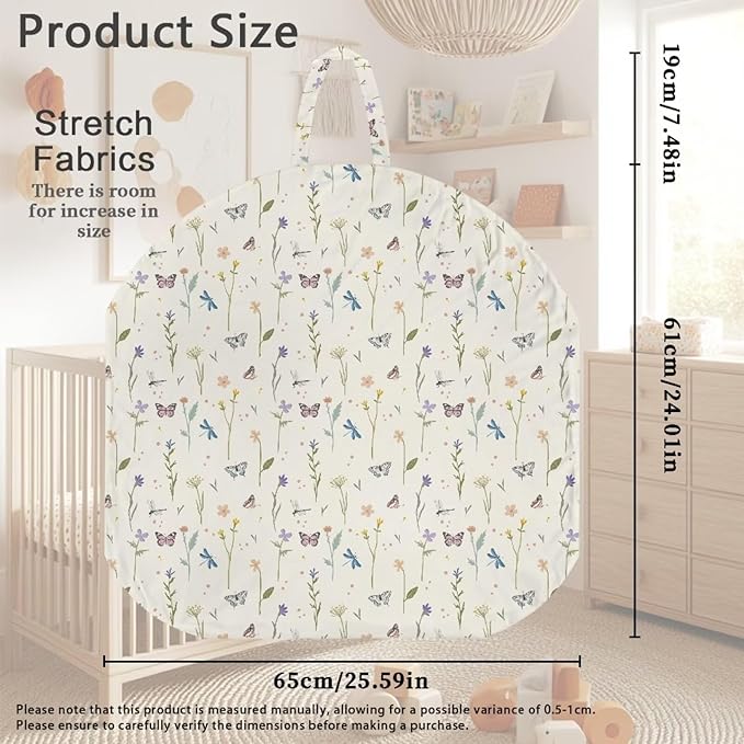 Vintage Flower and Butterfly Newborn Lounger Cover Removable Cover Ultra Soft Comfortable Lounger Slipcover Protector Cover for Infant Lounger Pillow Breathable and Reusable