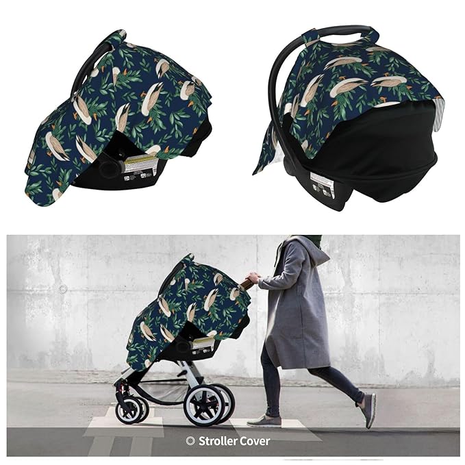 KiuLoam Cute Farm Animal Mallard Duck Baby Car Seat Canopy, Nursing Cover for Mom Breastfeeding Scarf, Infant Car Seat Cover/Multiuse Baby Stroller Covers for Babies Boys Girls