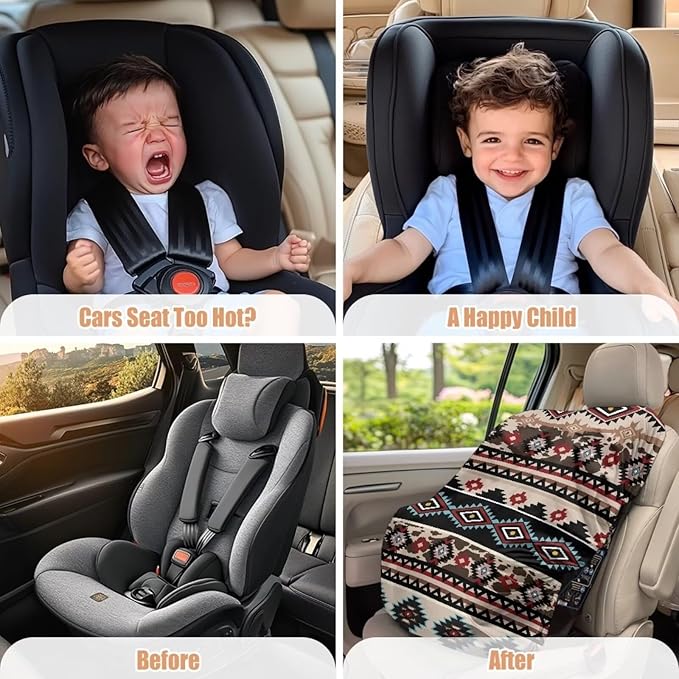 Car Seat Cover Baby Car Seat Sun Shade Cover Wear-Resistant Aztec Car Accessories Stretch Carseat Covers with Elastic Band, Easy to Install