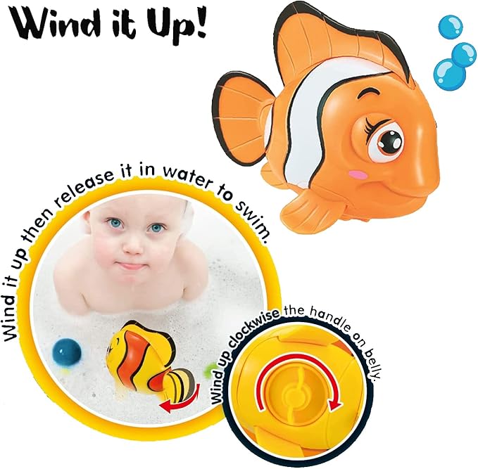 6 PCS Swimming Wind Up Bath Toys - Sea Animals in the Bathtub Windup Motorized Kids Water Bathtime Fun