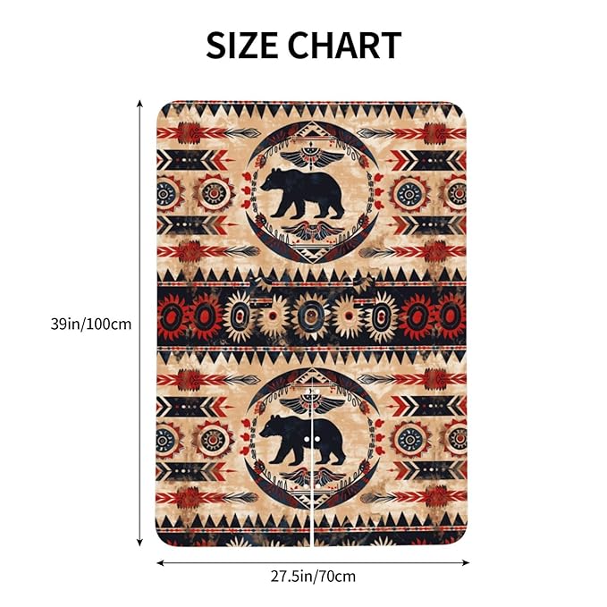 Native Southwest American Bear Car Seat Canopy Cover, Universal Fit for Infant Car Seats，Breathable,Multi-Use Nursing Cover, Gift Ready