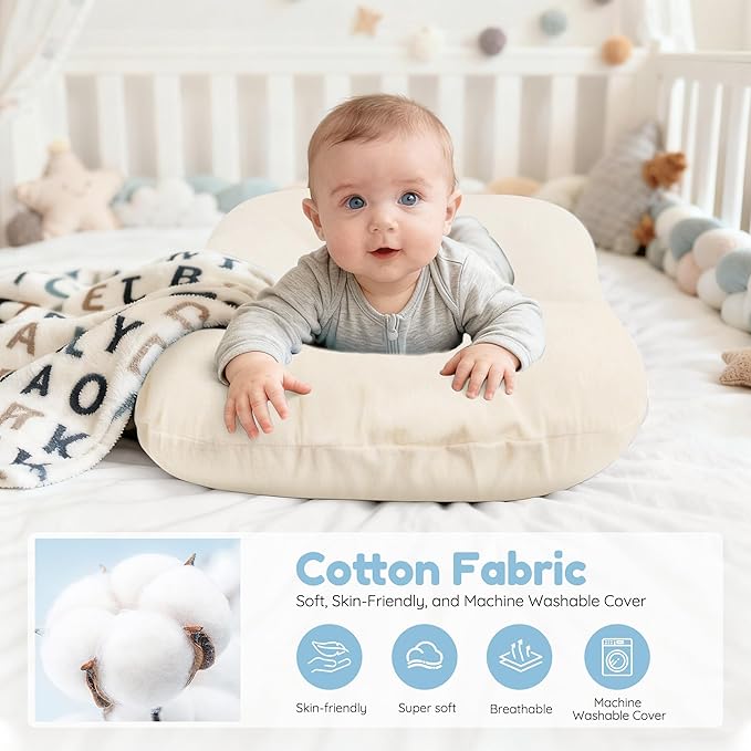 Baby Lounger & Snuggle Nest for Newborn 0-24 Months, Baby Nest Supervised Breathable Cotton for Newborn, Breathable Portable Lounnger for Travel and Home, Cashmere Beige (Lounger Cover Included)