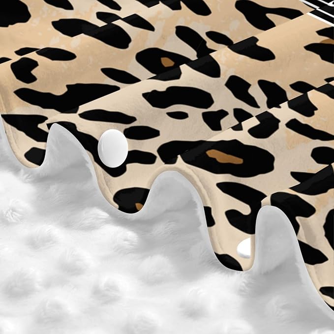 Custom Name Baby Car Seat Cover Leopard Print Theme – Personalized Nursing Cover, Stroller Canopy, Breastfeeding Privacy Cover, Multi-Use Infant Blanket, Shower Gift for Baby Boys