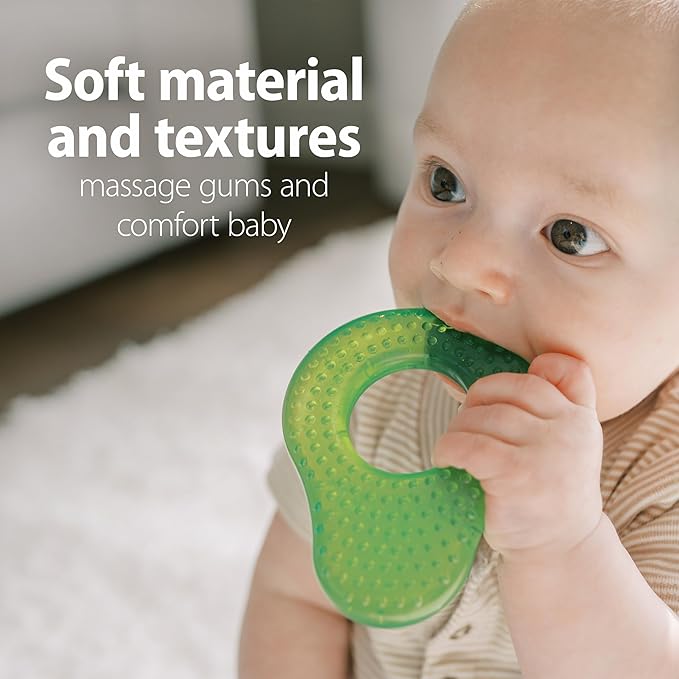 Dr. Brown's AquaCool Water-Filled Teether, Cooling Baby Teether Toy for Sore Gums, Avocado Toast Shapes, BPA-Free, 3m+, 2-Pack