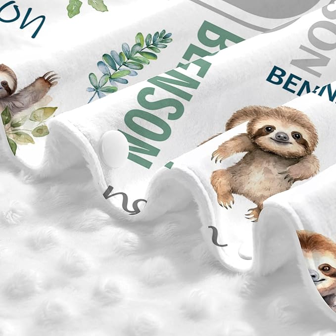 Personalized Winter Car Seat Covers for Babies with Name Sloth Minky Baby Car Seat Cover for Boys Girls Custom Infant Carseat Covers Baby Blanket Nursing Cover Breastfeeding Scarf