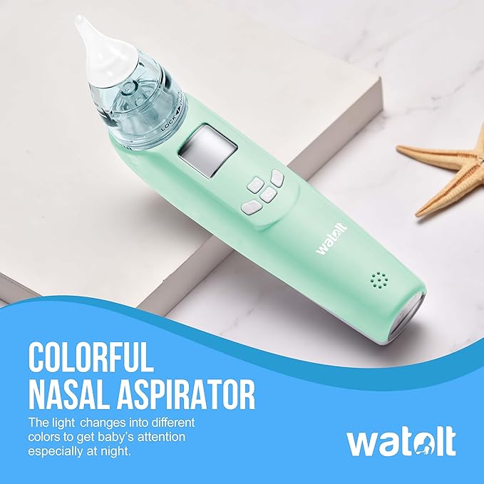 Watolt Baby Nasal Aspirator - Electric Nose Suction for Baby - Automatic Booger Sucker for Infants - Battery Powered Snot Mucus Remover for Kids Toddlers