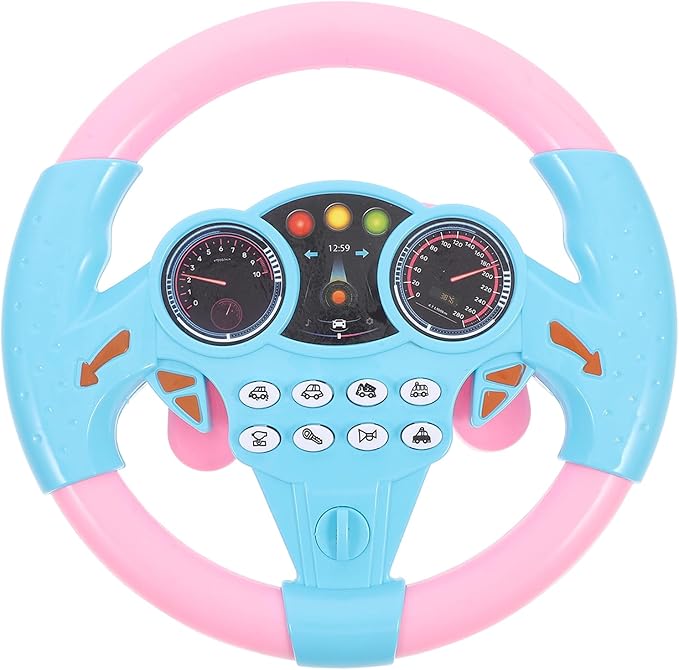 Homoyoyo Baby Steering Wheel Pretend Driving Simulated Driving for Bath Boys Girls 4 5 6 Years Old Pink (Pink)