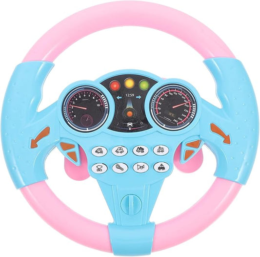 Homoyoyo Baby Steering Wheel Pretend Driving Simulated Driving for Bath Boys Girls 4 5 6 Years Old Pink (Pink)