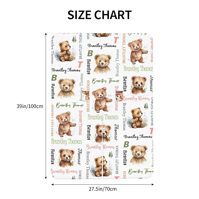 Personalized Baby Car Seat Canopy Minky Bear Baby Blanket Custom Name Baby Car Seat Cover Girls Boys Infant Newborn Carseat Canopy Nursing Cover for Stroller Car Seat Canopies