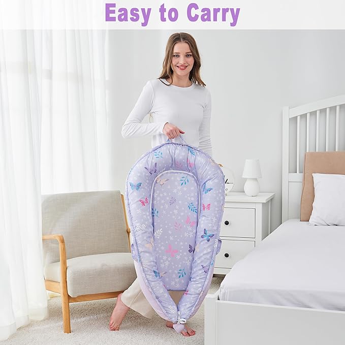 Viviland Baby Lounger Snuggle Me Lounger Fits 0-24 Months Newborn Infant Babies, Butterfly