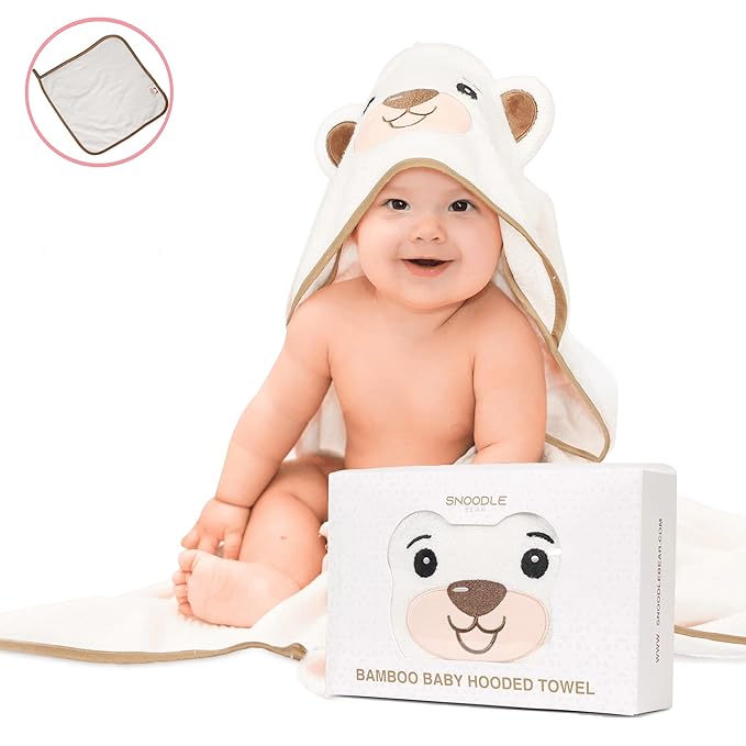 Hands-Free Rayon Bamboo Hooded Baby Towel Extra Large for Boys and Girls Organic Rayon Bamboo Soft Baby Towel Newborn Essentials Gift Toddlers Set