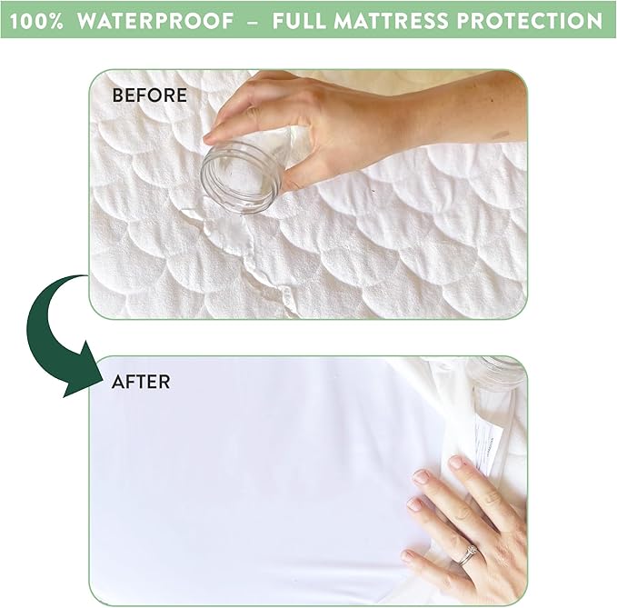 Joey + Joan Waterproof Bassinet Mattress Pad Cover Compatible with Baby Delight Beside Me Dreamer Bassinet – 2 Pack Quilted Mattress Protector Made from Ultra Soft Bamboo Viscose Terry – 21" x 33"