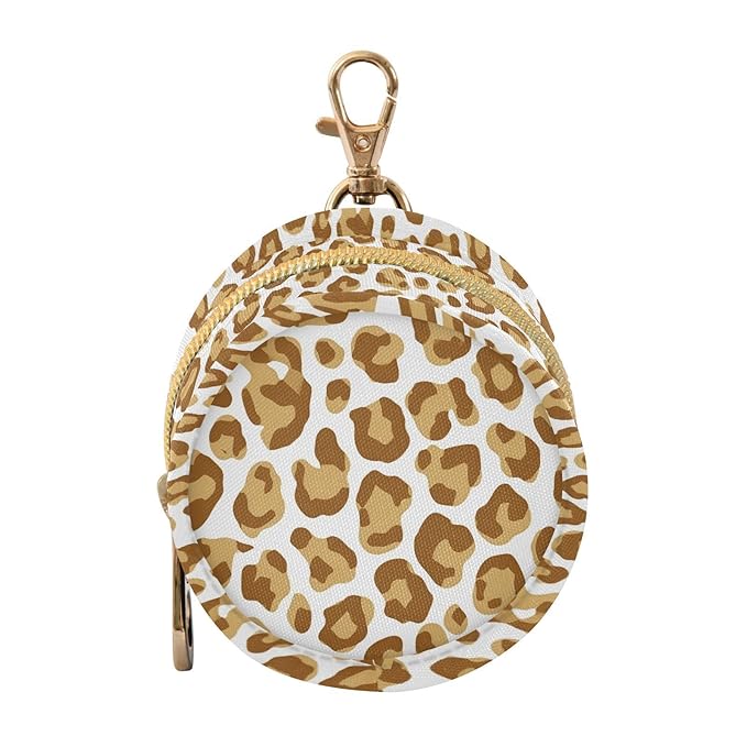 Leopard Print Pacifier Holder Case for Diaper Bag Portable Travel Pacifier Storage Case with Clip Newborn Baby Pouch for Baby Boys Girls Purse Outdoor