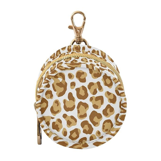 Leopard Print Pacifier Holder Case for Diaper Bag Portable Travel Pacifier Storage Case with Clip Newborn Baby Pouch for Baby Boys Girls Purse Outdoor