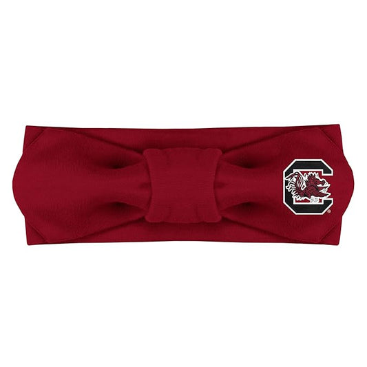 Creative Knitwear Southern Carolina Gamecocks Infant Girls Garnet/White Solid Hair Knot Headband Embroidered Logo - Size Newborn - 4T