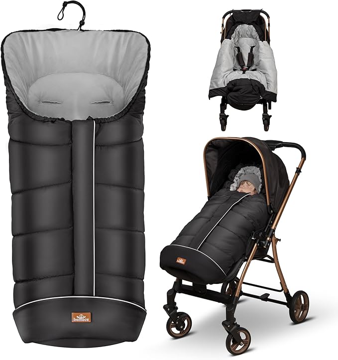 Bemece Warm Bunting Bag, Universal Winter Stroller Cover with Zip, Windproof Stroller footmuff for Baby Buggies Pushchair, Machine Washable