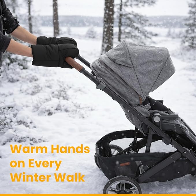 Winter Stroller Hand Muff Gloves, 2-Piece Set, Compatible with UPPAbaby Vista, Cruz, RumbleSeat, Ridge & Minu (V2 & V3), Waterproof, Ultra-Plush, Universal Fit