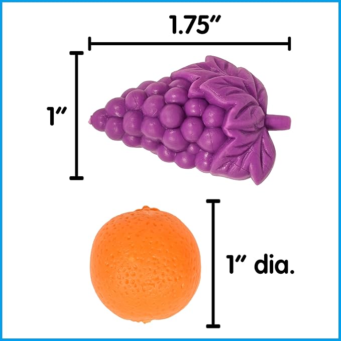edxeducation Fruit Counters | Set of 108 | Math Manipulatives for Preschoolers | Color Sorting Sensory Toys | Counters for Kids Math and Language Skills