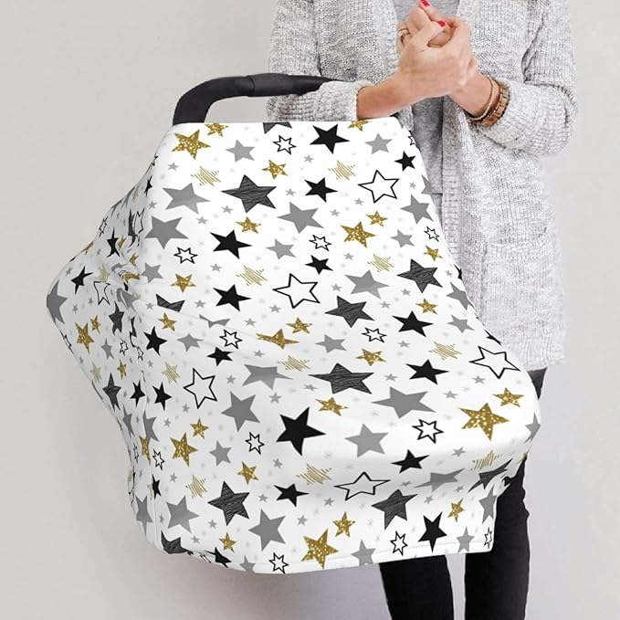 Magic Stars Baby Car Seat Covers Carseat Canopy Soft Infant Stroller Cover Nursing Breastfeeding Covers for Girls Boys Newborn