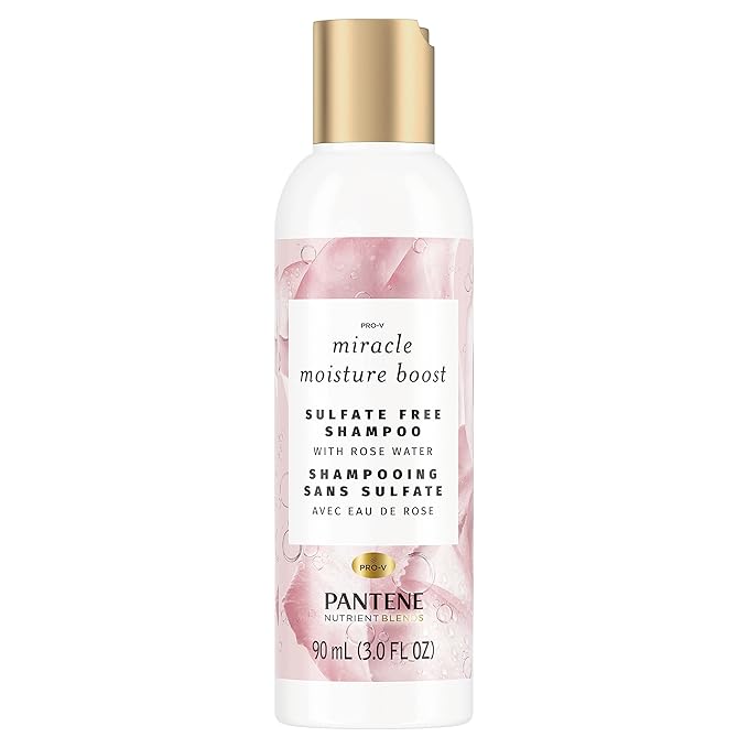 Pantene, Nutrient Blends Miracle Moisture Boost Rose Water Shampoo Sulfate Free, 3 Fl Oz