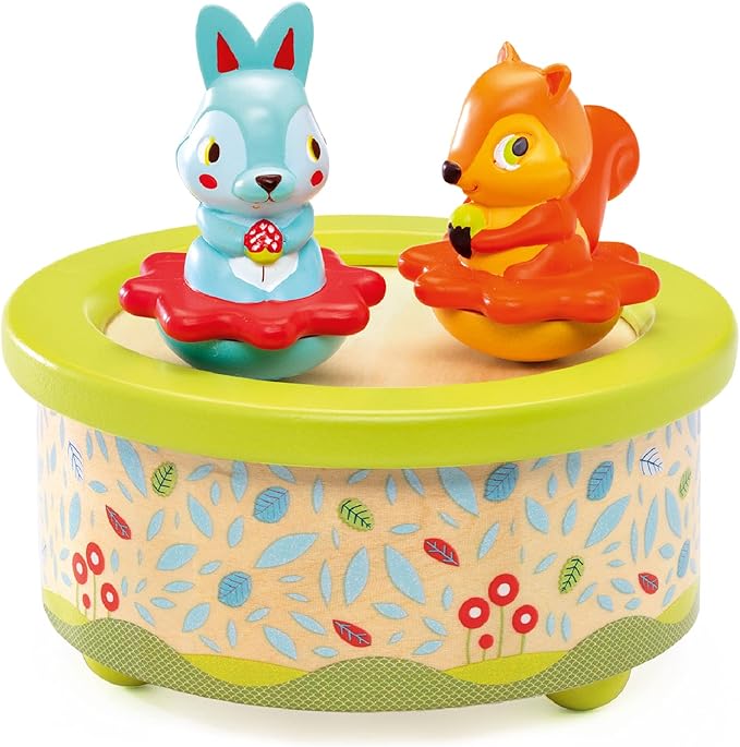 DJECO Friends Melody Music Box - Cute Melody Music Box, Keepsake, Decoration for Children's Bedroom & Playroom - Soothing Lullaby for Infants, Newborns & Toddlers - Toys for 10+ Months Girls & Boys