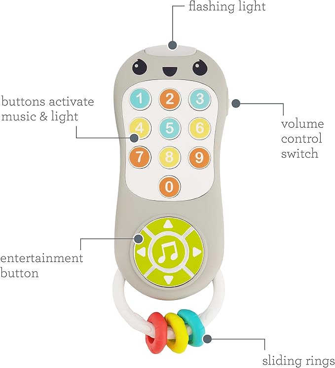 Infantino Music & Light Pretend Remote Control - Fine Motor Skills with Melodies & Sounds for Infants & Toddlers, 6M+