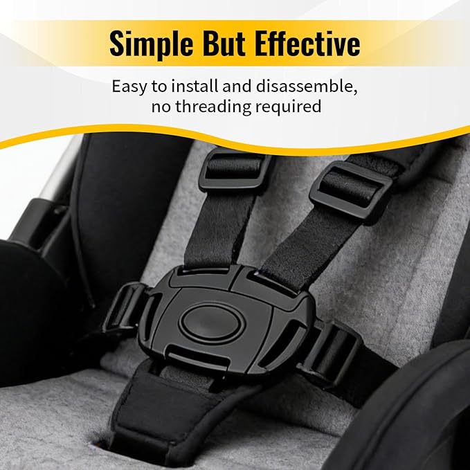 Stroller Harness Buckle Replacement Compatible with Diono Stroller & Car Seat, Safety Harness Clip for Babies, Toddlers & Kids (Buckle Only，Black 1 Pack)
