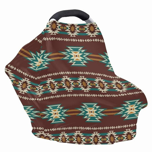 Tribal Southwest Aztec Print Car Seat Covers Baby Multi-use Car Seat Canopy Carrier Cover, Breathable Breastfeeding Cover Baby Stuff Boys & Girls, All-in-1