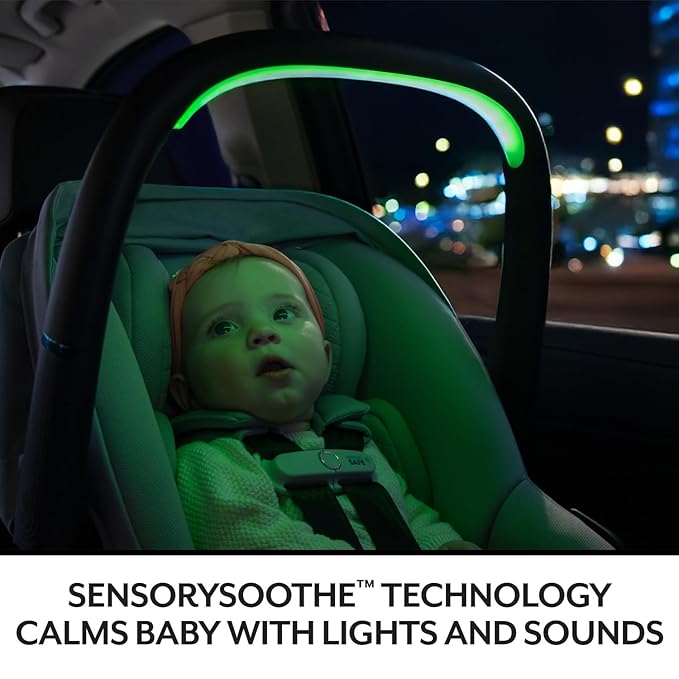 Evenflo Revolve180 LiteMax NXT Rotating Rear-Facing Lightweight Preemie and Infant Car Seat 3-30lbs. with SensorySoothe. Easy Install with Base (Topaz)