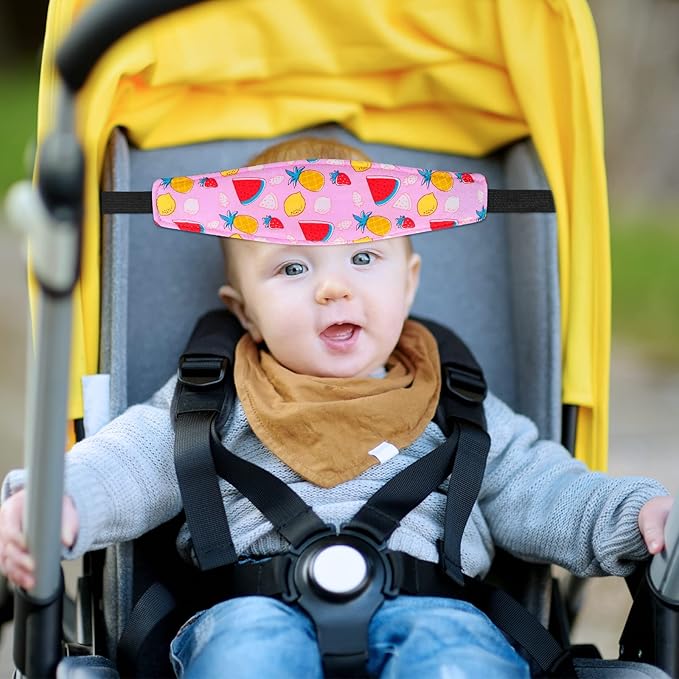 HESTYA 2 Pcs Carseat Head Support Toddler, Stroller Seat Headrest for Sleeping Traveling, Neck Relief Headband Strap for Kids Children Toddler Infant(Fruit)