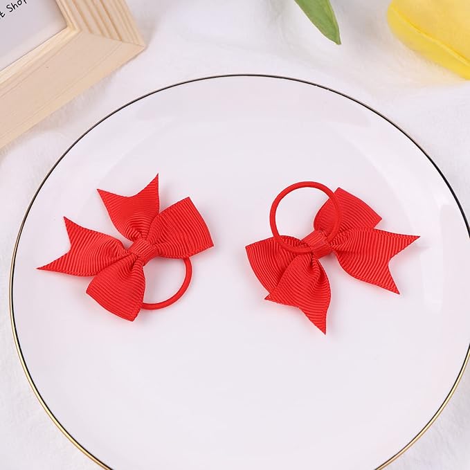 A set of two Cute Bow-shaped Elastic Hair Clips for Children. (pink)