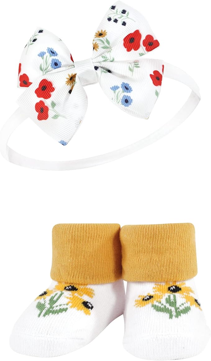 Hudson Baby Girl's Headband and Socks Giftset