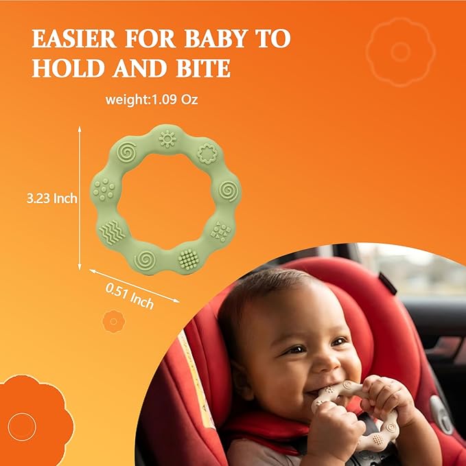 Easter Baby Teething Toys Baby Essentials & Infant Toys Silicone Teether for Babies 0 3 6Months Baby Chew Toys Newborn Learning Developmental Teether Relief Toys with 3pack Baby Toys Gifts Box